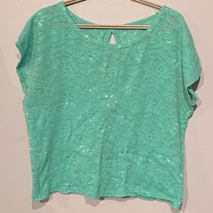 ✨ 3 for 30✨ Lace Turquoise Top